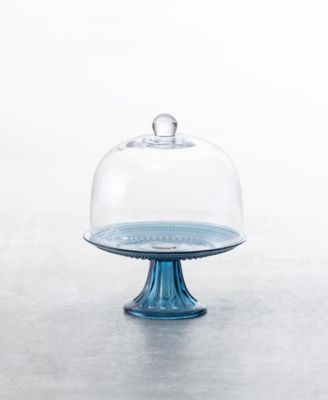 Jupiter Cornflower 8.5" Cake Stand and Dome Set
