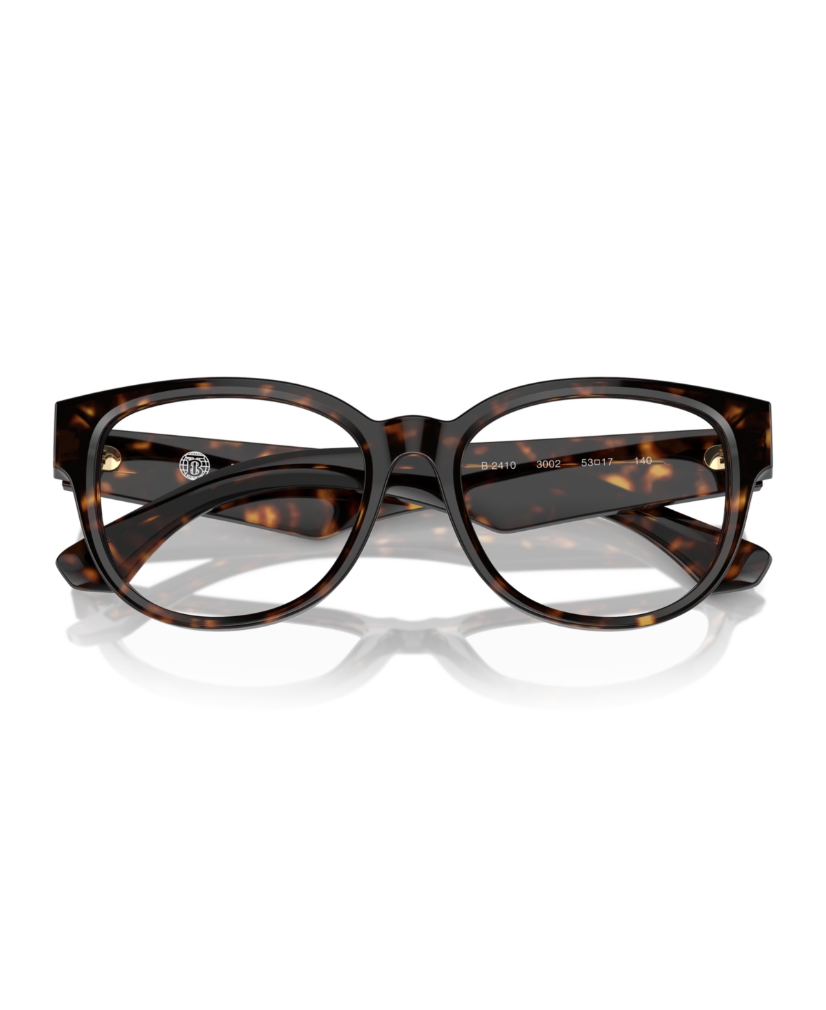 Burberry Women's Eyeglasses, Be2410 In Top Black On Vintage-like Check