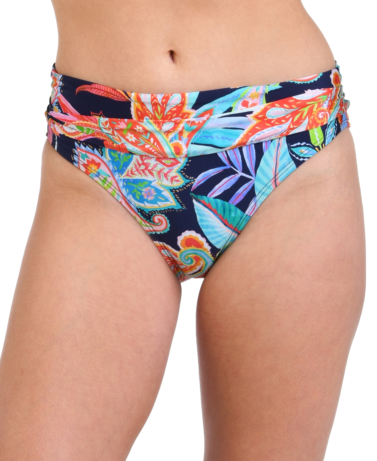 Shop La Blanca Women's Tropidelic Paisley Shirred-waist Bikini Bottoms In Multi