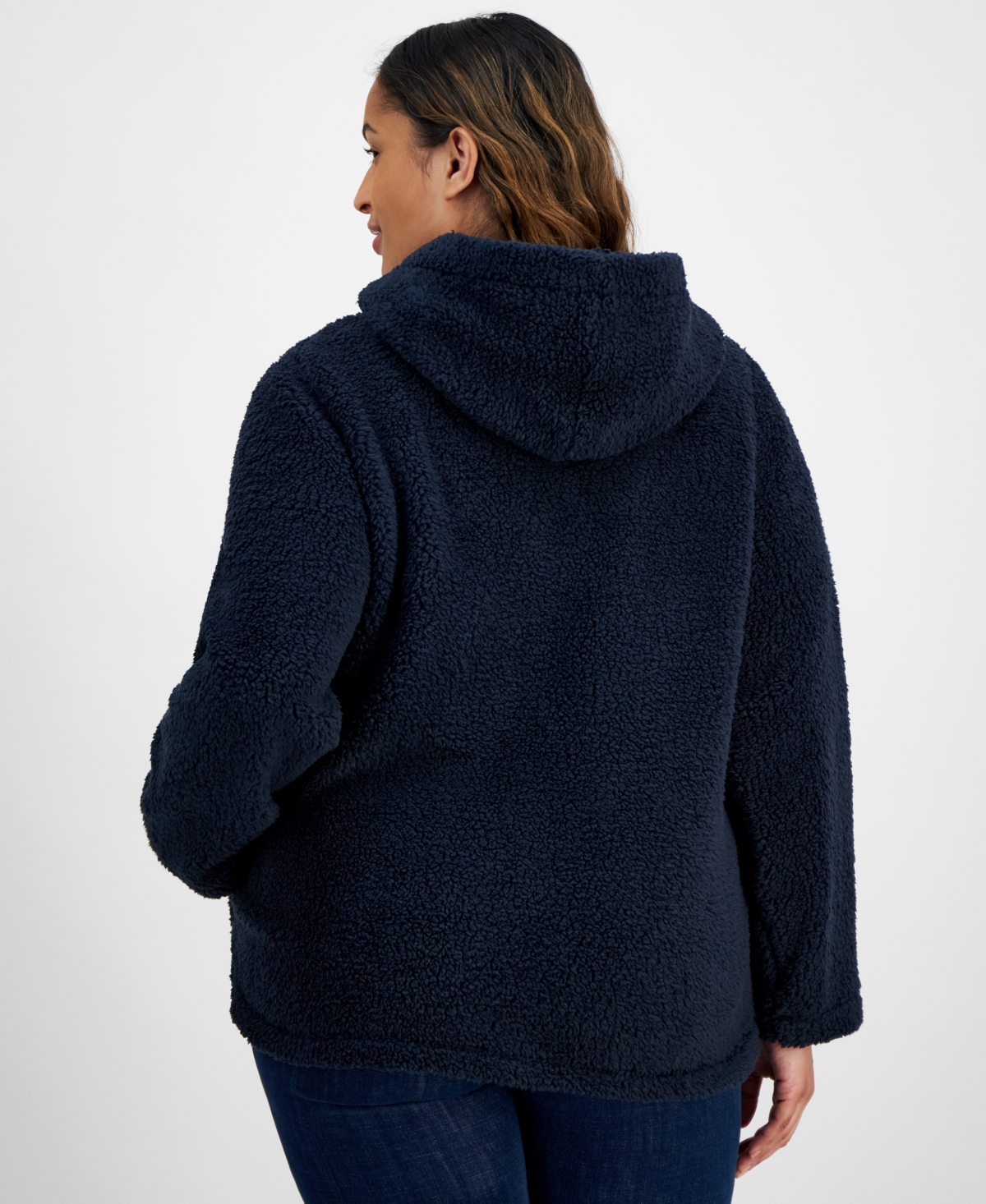 Tommy Hilfiger Plus Size Sherpa Hooded Jacket