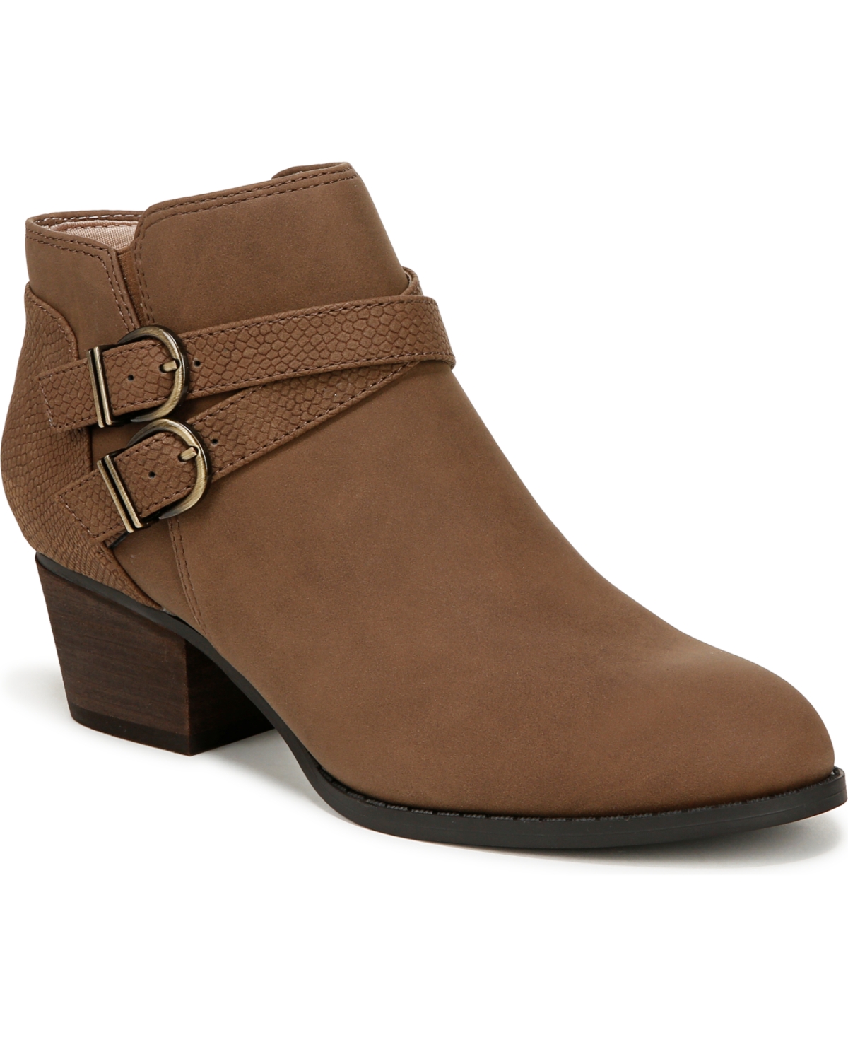 Lifestride Blaire Bootie In Dark Taupe Faux Leather