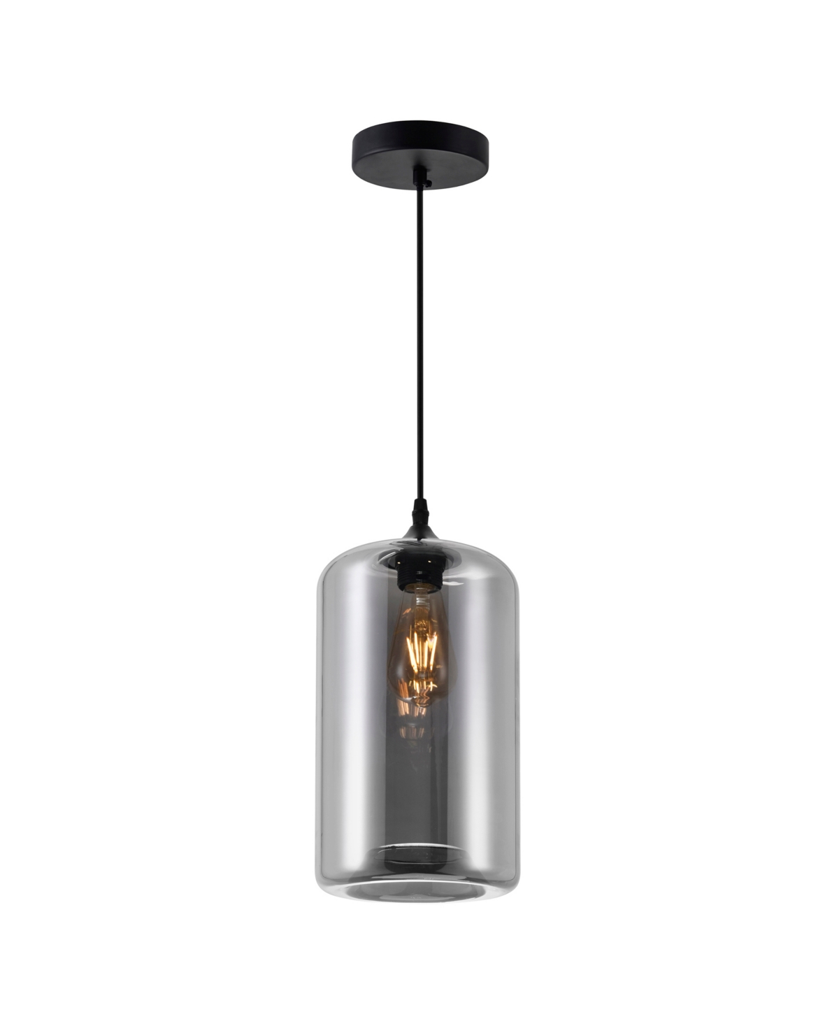 Cwi Lighting Glass 1 Light Down Mini Pendant In Black