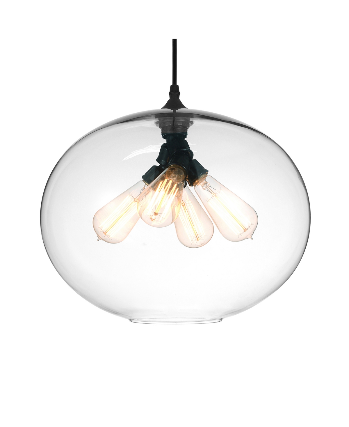 Shop Cwi Lighting Glass 4 Light Down Pendant In Black