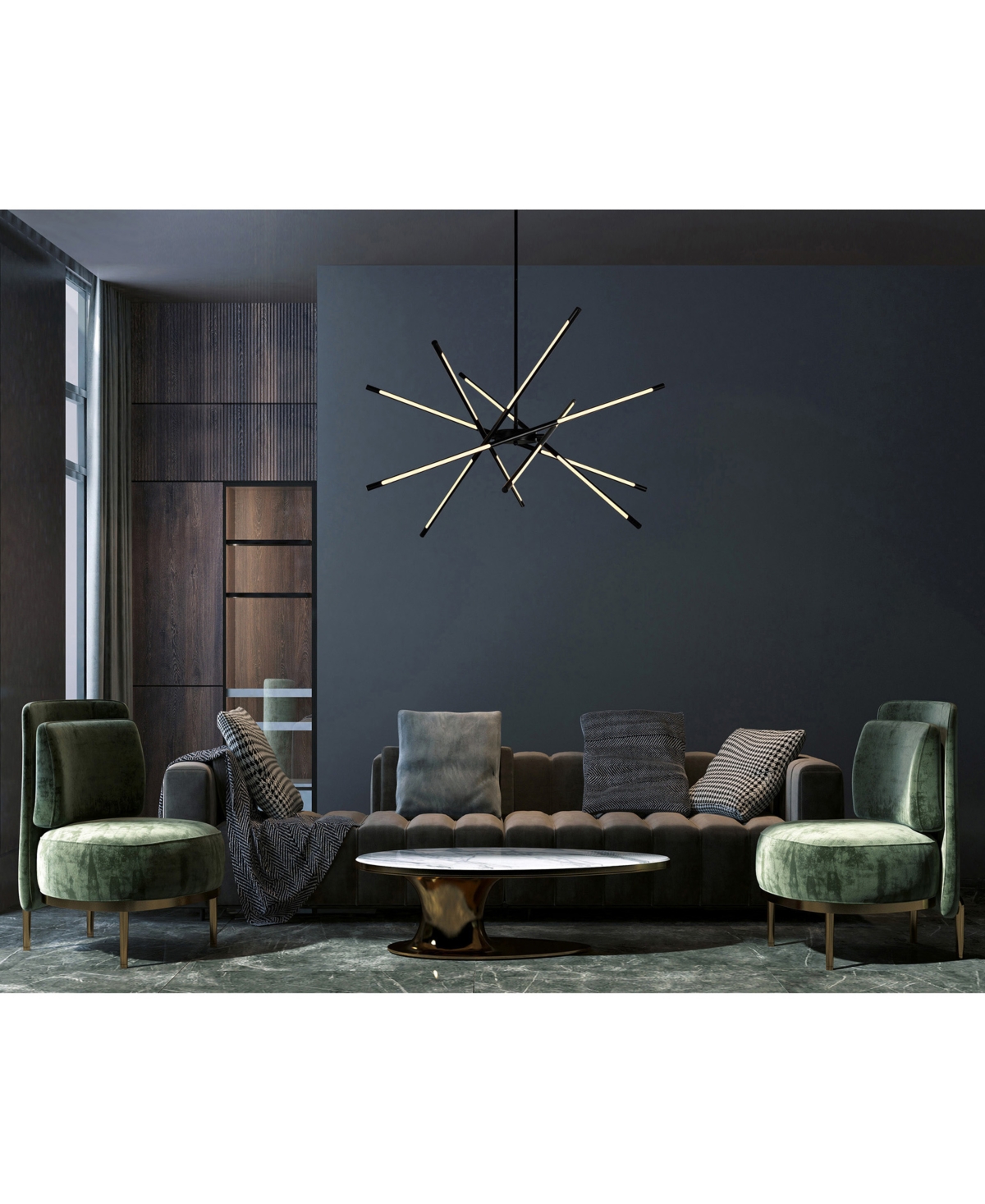 Shop Cwi Lighting Oskil Led Integrated Chandelier In Black