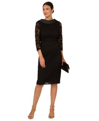 Adrianna Papell Women s Lace Shawl Collar Sheath Dress Macy s