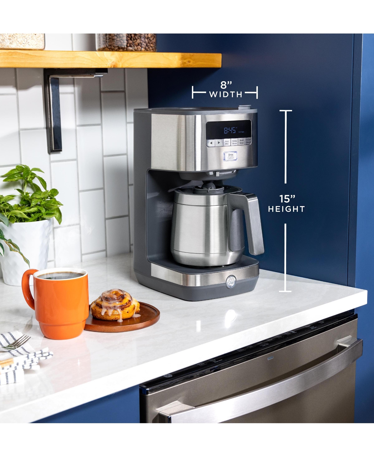 Ge Appliances 10 Cup Drip Coffee Maker With Single Serve In Stainless Steel