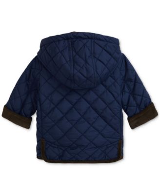 Baby Boys Corduroy-Trim Barn Jacket With Removable Hood