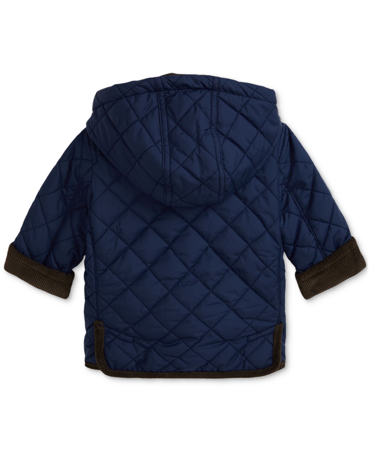 Polo Ralph Lauren Baby Boys Corduroy-trim Barn Jacket With Removable Hood In Navy