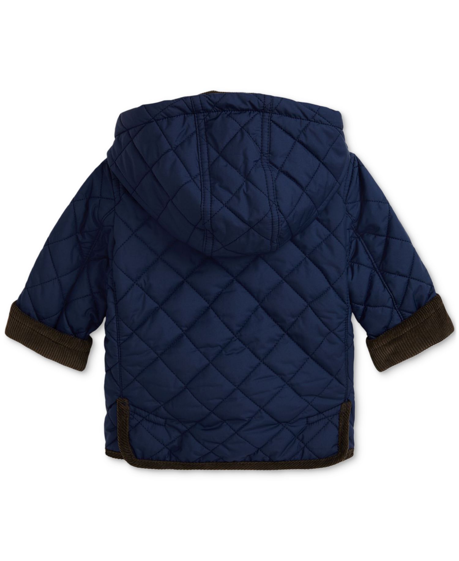 Baby Boys Corduroy-Trim Barn Jacket With Removable Hood