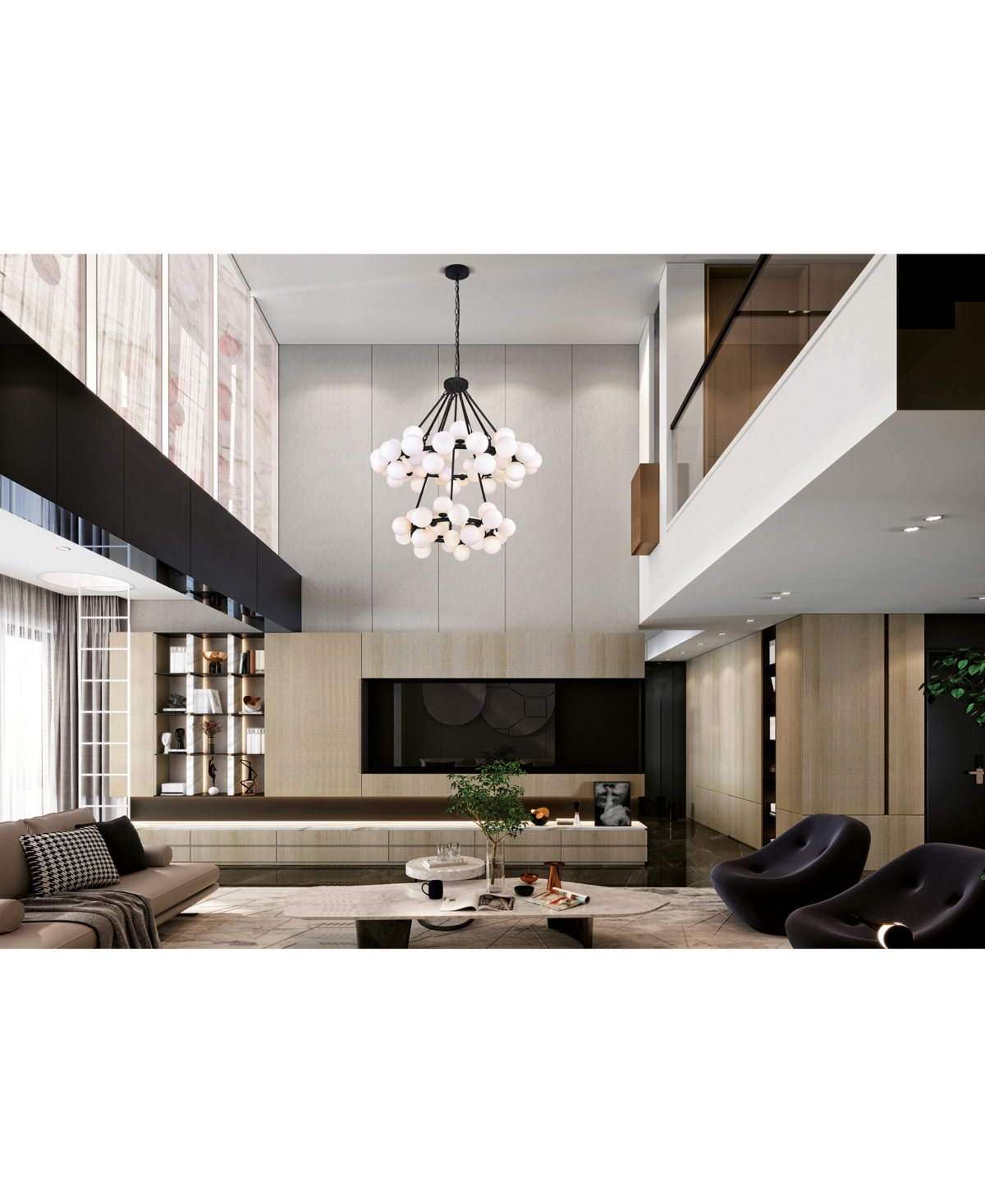 Cwi Lighting Arya 70 Light Chandelier In Black