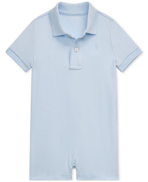 Комбинезоны Polo Ralph Lauren Cotton Short Sleeved Polo Shortall для мальчиков-малышей, цвет: Синий