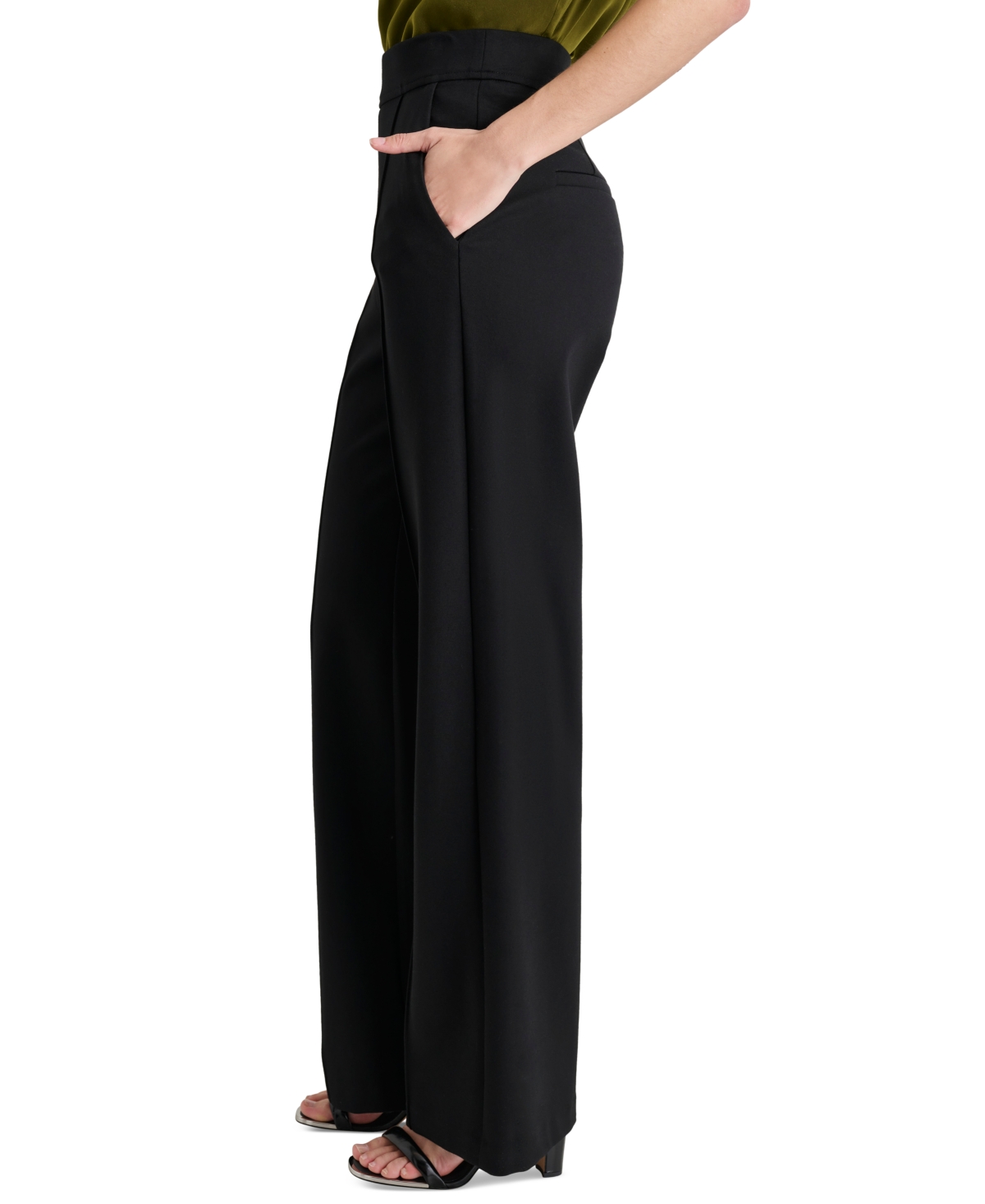 Dkny Women's Pull-On Front-Seam Straight Leg Trousers