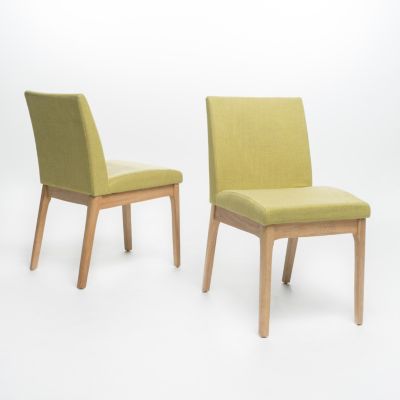 Contemporary Upholstered Dining Chairs with Rubberwood Legs (Set of 2)