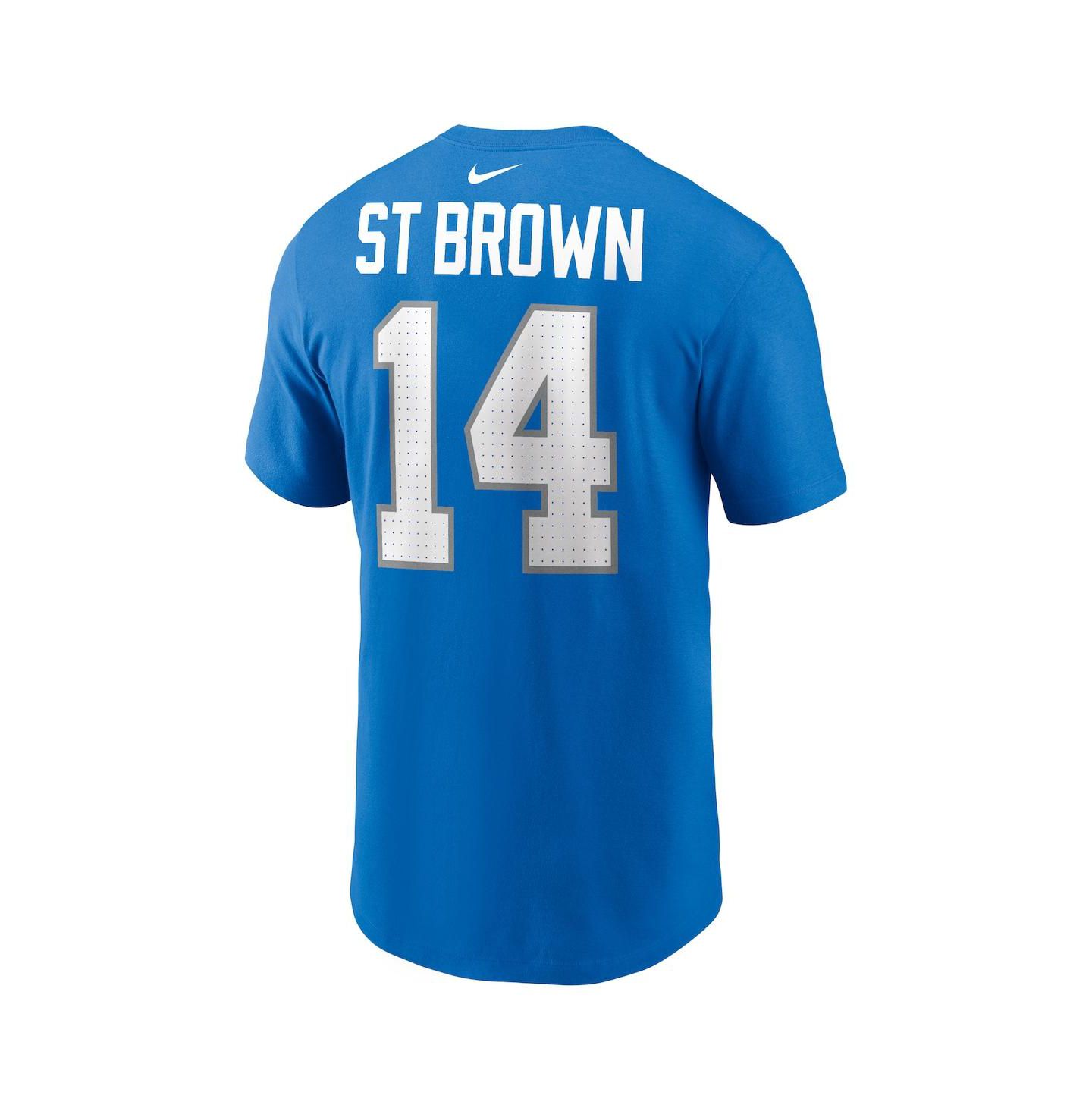 Мужская футболка Fanatics Nike Amon-Ra St. Brown Blue Detroit Lions Name & Number — фото 3