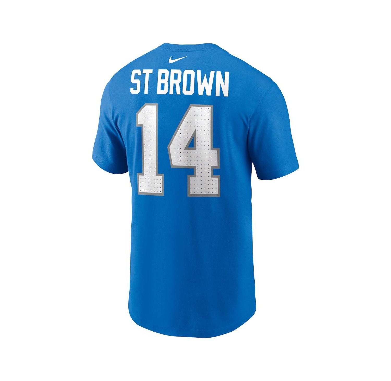 Nike Men's Amon-Ra St. Brown Blue Detroit Lions Name & Number T-Shirt