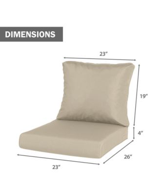 Outdoor Chair Cushions Set, 23"x26", Water Resistant Outdoor Deep Seat Cushions with Handle & Adjustable Straps