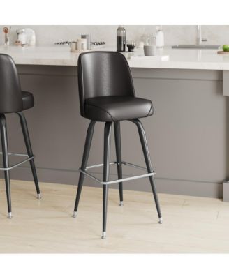 1-Piece Barstool, Metal Frame, Swivel Bucket Seat with High Backrest, Modern Design, Bar Stool