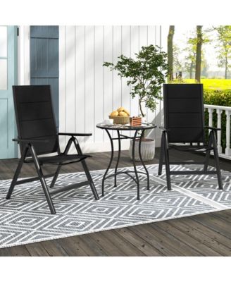 1 PCS Patio Folding Chair Outdoor Chairs with Padded Seat, Adjustable Backrest