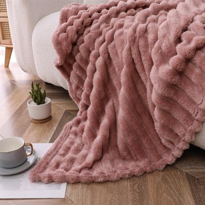 Modern Lux Ultra Soft & Plush Ribbed Accent Throw Blanket - 50 in. W x 60 in. L - Sage