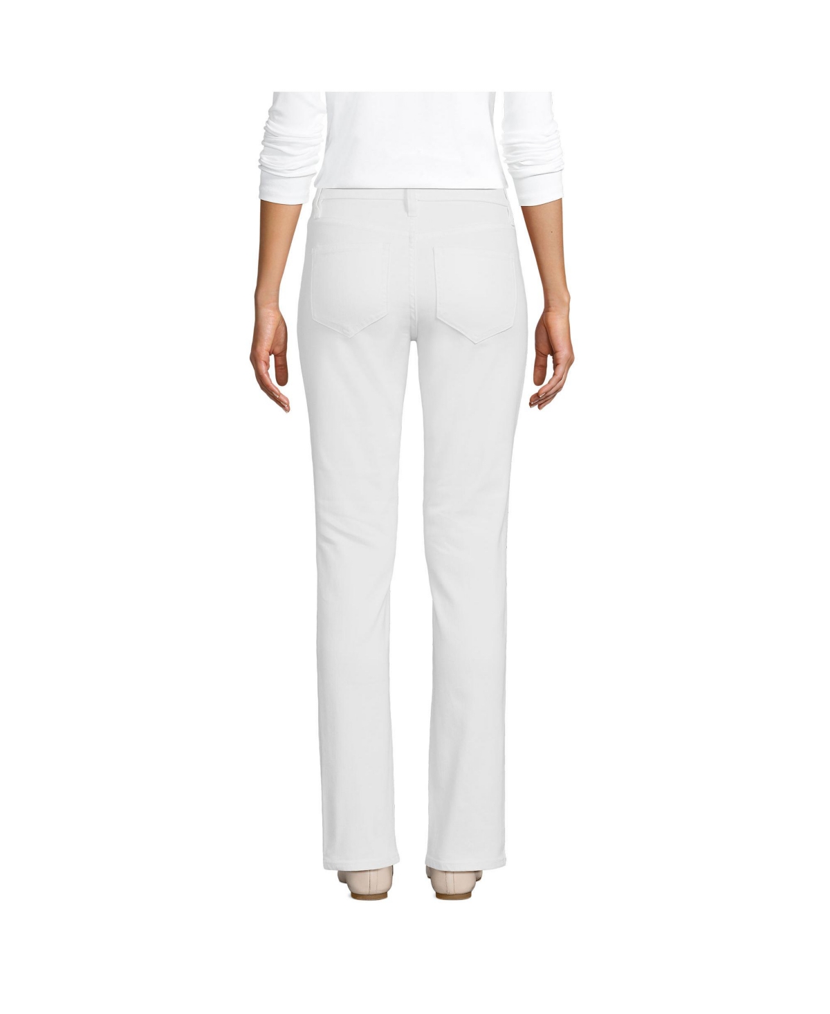 Lands' End Women's Mid Rise Straight Leg Jeans