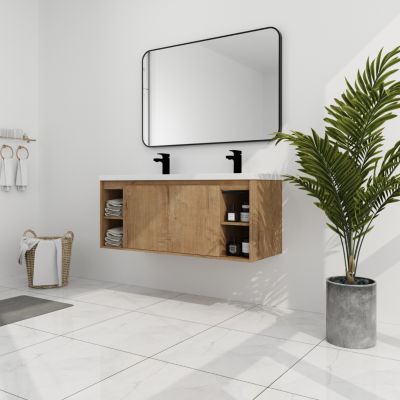 Streamdale 48" Wall Vanity with Dual Sink and Soft-Close Doors