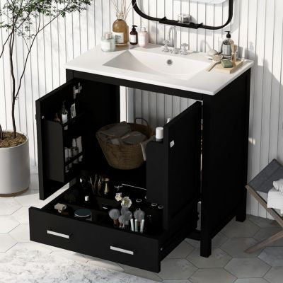  30" Blue Bathroom Vanity with Sink, Storage Cabinet