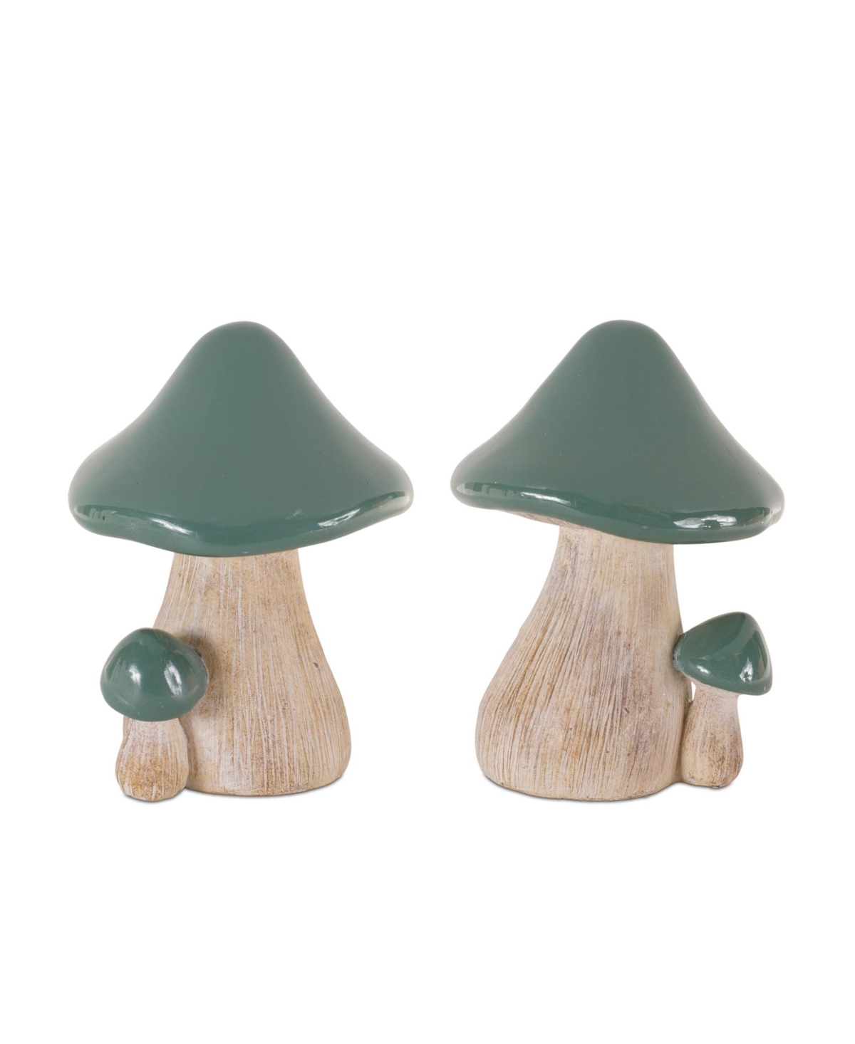 SlickblueGarden Mushroom Decor (Set of 2) - Green, Brown