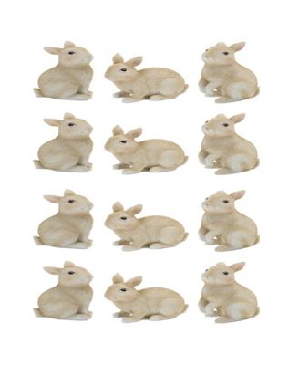 Adorable Mini Bunny Rabbit Figurines - Set of 12 Easter Decor