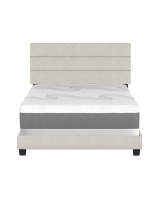 Ravenna Upholstered Linen Adjustable Height Headboard Platform Bed Frame