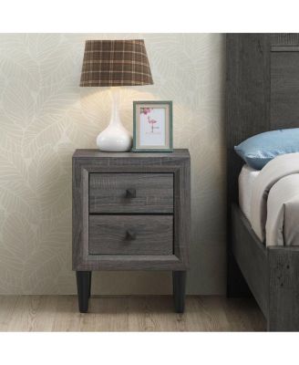 Multipurpose Retro Bedside Nightstand with 2 Drawers
