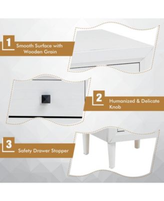 Multipurpose Retro Bedside Nightstand with 2 Drawers