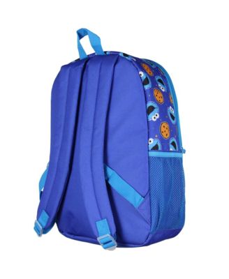 Sesame Street Cookie Monster C Is For Cookie Dual-Compartment Backpack Bag 16"