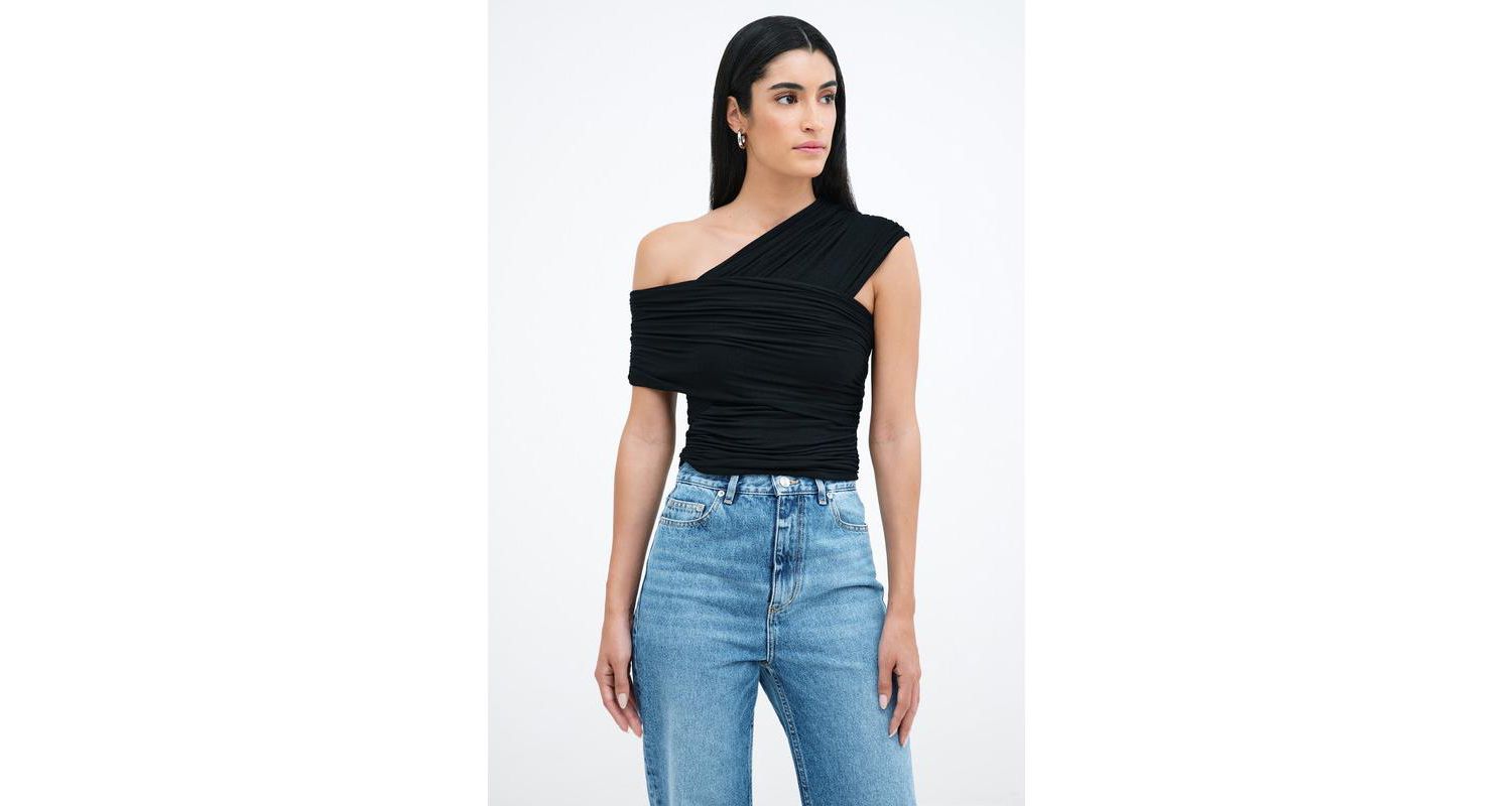 Women's Alyssa Sheer Jersey Convertible-Strap Fitted Top