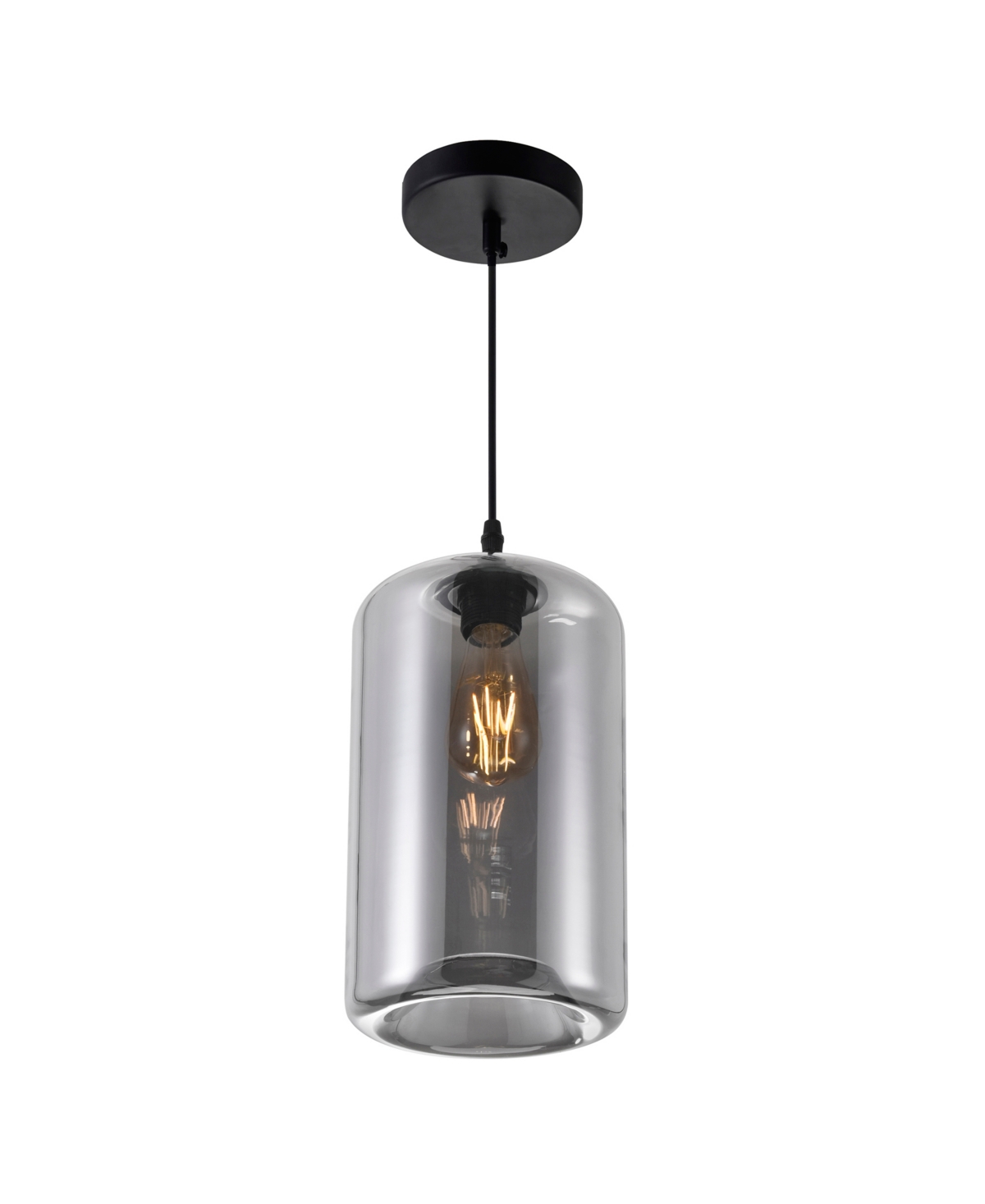 Cwi Lighting Glass 1 Light Down Mini Pendant In Black