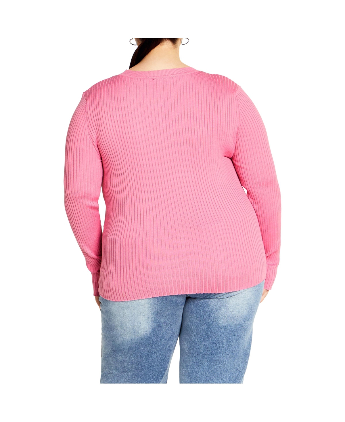 City Chic Plus Size 70's Stripe Jumper