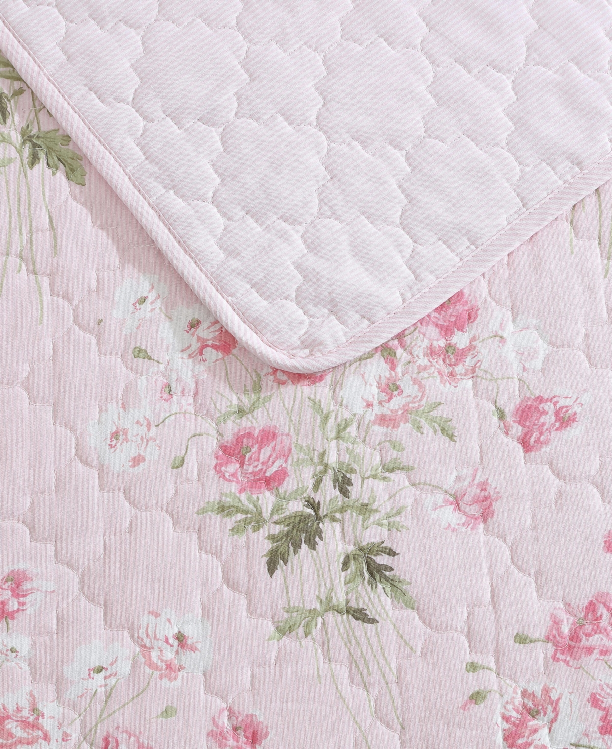 LAURA ASHLEY VERONICAS BOUQUET REVERSIBLE 2 PIECE QUILT SET, TWIN 