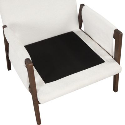Mid-Century Modern Velvet Accent Armchair, White