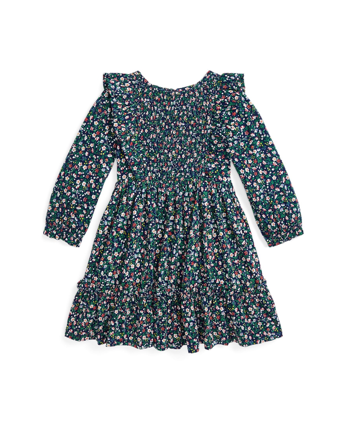Polo Ralph Lauren Toddler and Little Girls Floral Smocked Cotton Jersey Dress - NAVY PP C7998