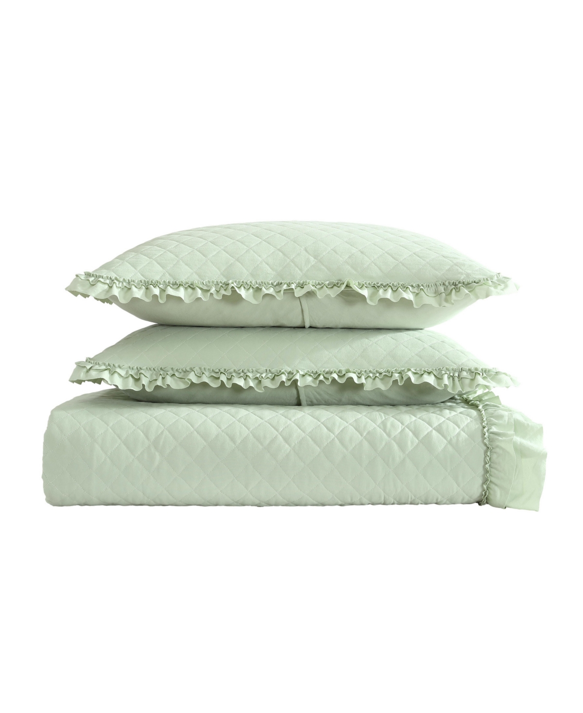 Laura Ashley Closeout!  Claire 3 Piece Quilt Set, Full/queen In Sage