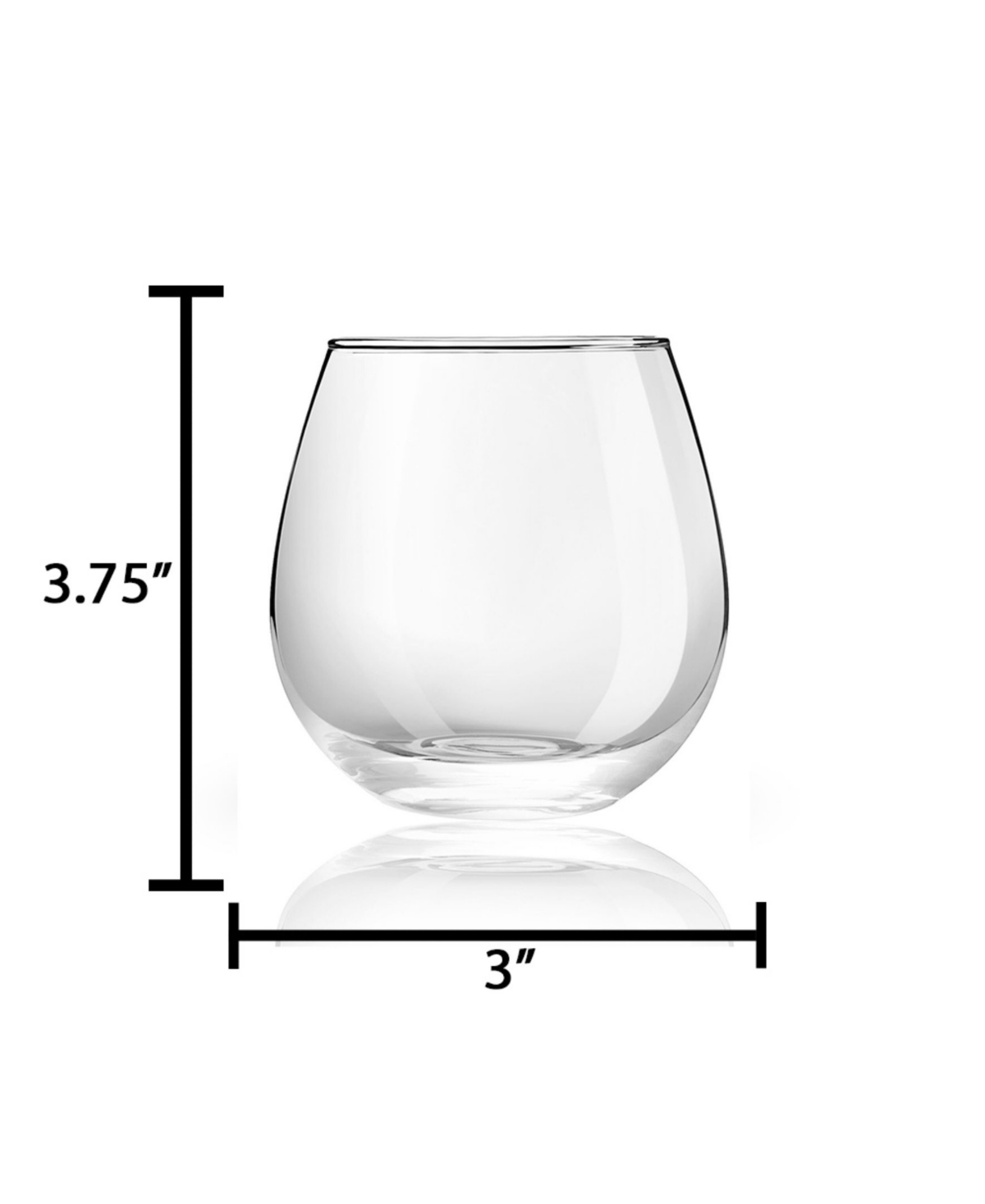 Joyjolt Spirits Stemless Red Wine Glasses, Set Of 4 In Clear