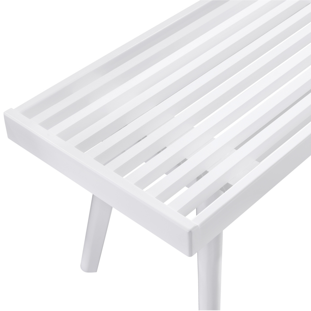 Streamdale Furniture Larwich White Solid Wood Slatted Bench