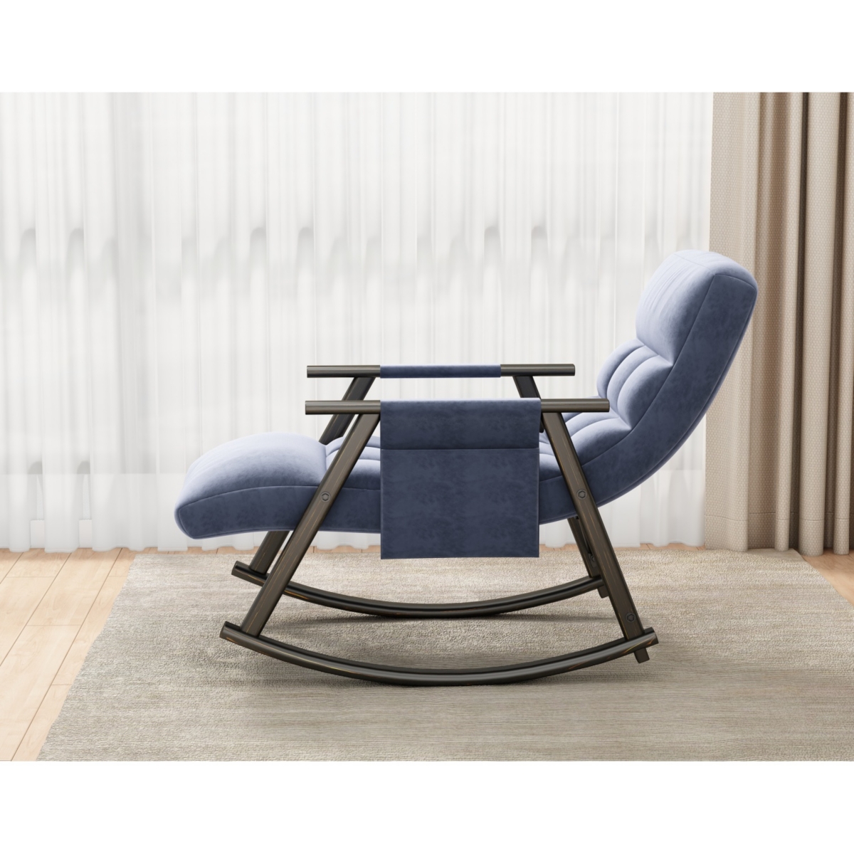 Streamdale Furniture Space-Saving, Adjustable Rocking Chair with Sturdy Iron Frame & Comfortable Cushions