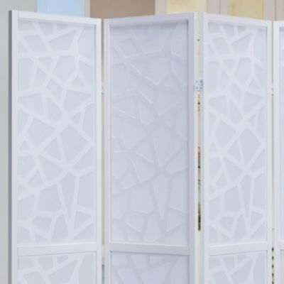 Giyano 4 Panel Screen Room Divider, White