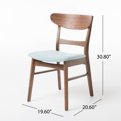 Streamdale Rubberwood Cushioned Mid-Century Dining Chairs