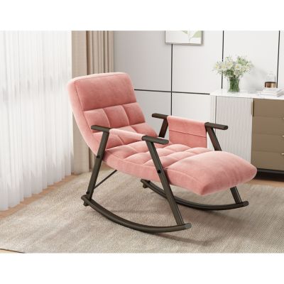 Adjustable Space-Saving Rocking Chair with Iron Frame