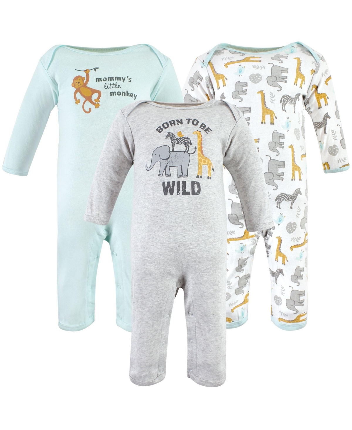 Hudson Baby Baby Boys Hudson Unisex Cotton Coveralls - Little monkey