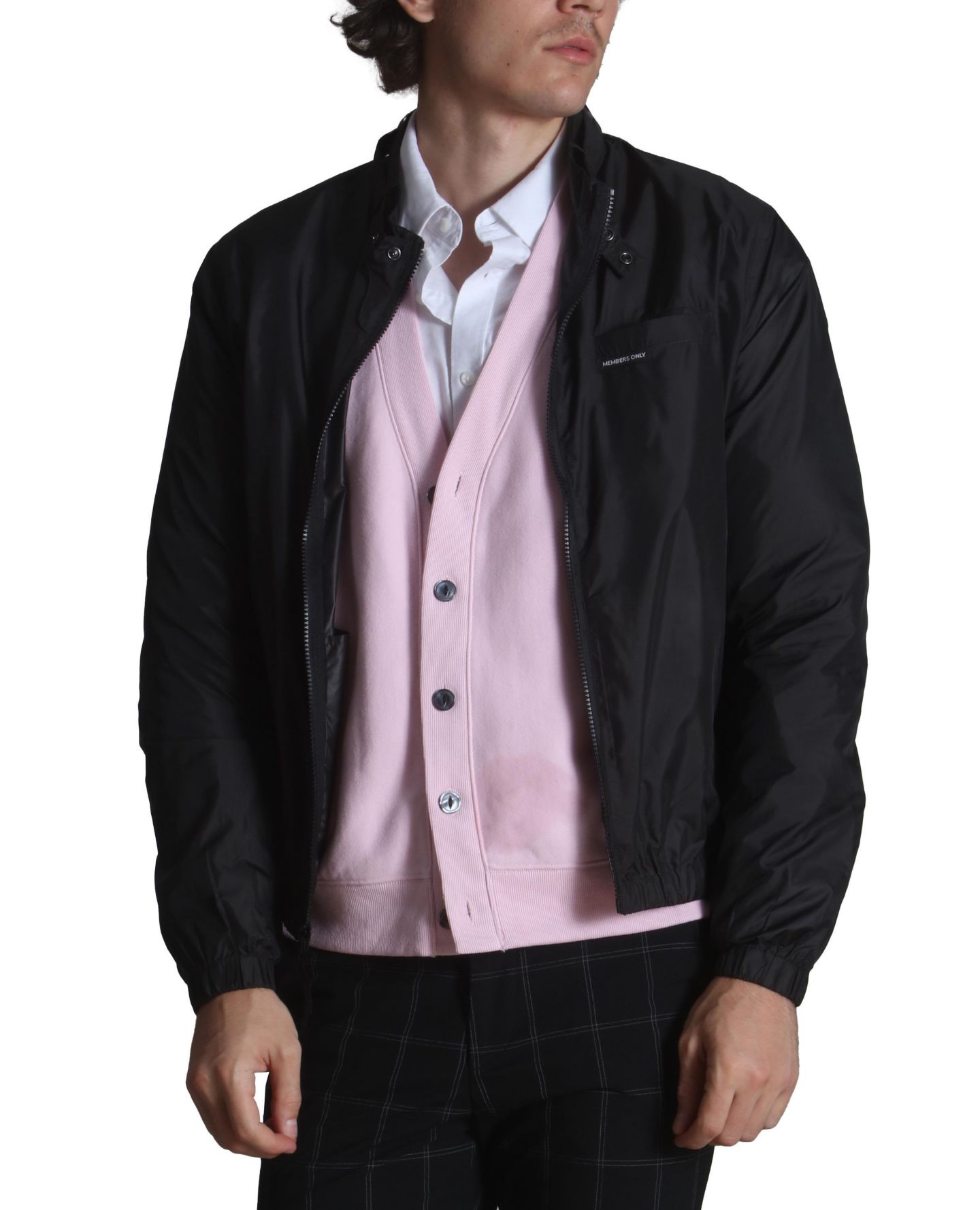 Мужская куртка Members Only Big & Tall Windbreaker Packable, цвет: Чёрный — фото 3
