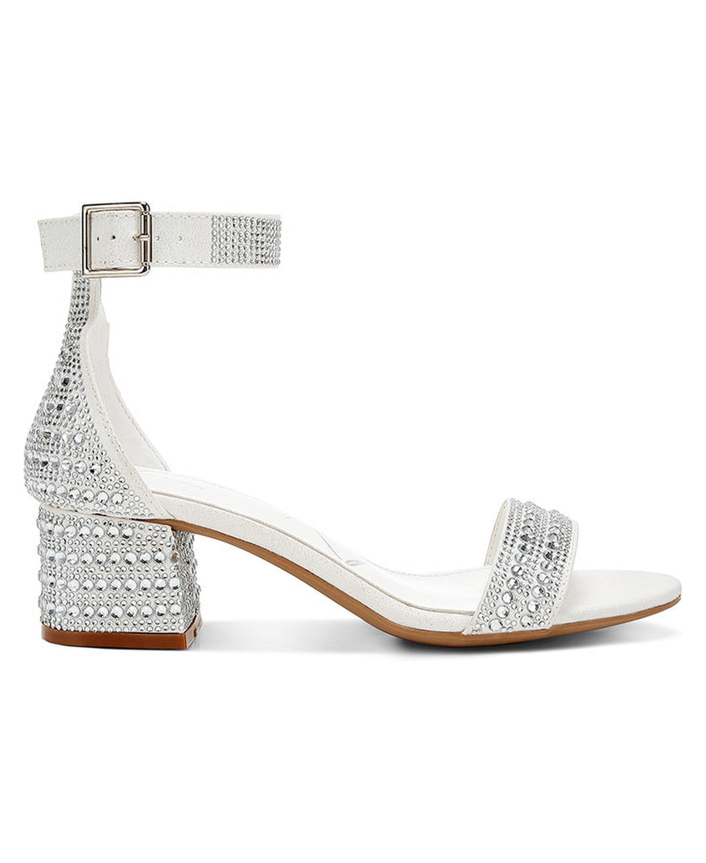Женские сандалии London Rag Twerky Rhinestones Embellished Block, цвет: Белый — фото 8