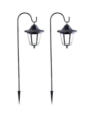 2 Pack Solar Hanging Shepherds Hook Outdoor Lights Waterproof