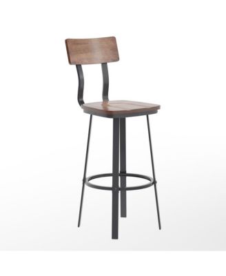 Restaurant Barstool With Wood Seat & Back And Powder Coat Frame